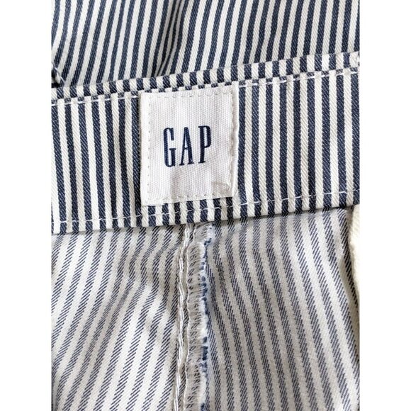 Gap 10 inch Shorts Mens Size 36 Gray White Railroad Stripe Cotton Stretch Pocket - Picture 4 of 4